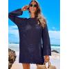 imageANRABESS Women Swimsuit Crochet Swim Cover Up 2026 Summer Bathing Suit Swimwear Mesh Knit Beach Dress Vacation OutfitsNavy Blue