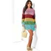 imageANRABESS Women Swimsuit Crochet Swim Cover Up 2026 Summer Bathing Suit Swimwear Mesh Knit Beach Dress Vacation OutfitsRainbow Stripe