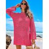 imageANRABESS Women Swimsuit Crochet Swim Cover Up 2026 Summer Bathing Suit Swimwear Mesh Knit Beach Dress Vacation OutfitsRose