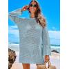 imageANRABESS Women Swimsuit Crochet Swim Cover Up 2026 Summer Bathing Suit Swimwear Mesh Knit Beach Dress Vacation OutfitsSky Blue
