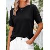 imageANRABESS Womens Short Sleeve Sweater Wool Blend Crewneck Lightweight Sweaters Tops Summer Spring Business Casual OutfitsBlack