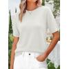 imageANRABESS Womens Short Sleeve Sweater Wool Blend Crewneck Lightweight Sweaters Tops Summer Spring Business Casual OutfitsCream White