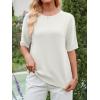 imageANRABESS Womens Short Sleeve Sweater Wool Blend Crewneck Lightweight Sweaters Tops Summer Spring Business Casual OutfitsCream White