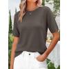 imageANRABESS Womens Short Sleeve Sweater Wool Blend Crewneck Lightweight Sweaters Tops Summer Spring Business Casual OutfitsDrak Taupe