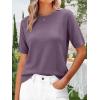 imageANRABESS Womens Short Sleeve Sweater Wool Blend Crewneck Lightweight Sweaters Tops Summer Spring Business Casual OutfitsGrey Purple