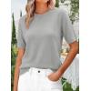 imageANRABESS Womens Short Sleeve Sweater Wool Blend Crewneck Lightweight Sweaters Tops Summer Spring Business Casual OutfitsLight Grey