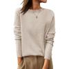 imageANRABESS Womens 100 Wool Sweaters Crewneck Long Sleeve Work Business Casual Basic Sweater Tops 2026 Fall OutfitsApricot