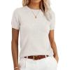 imageANRABESS Womens Short Sleeve Sweater100 Wool Sweaters TopCasual for Work OfficeVersatile for Summer Spring Early FallBeige
