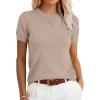 imageANRABESS Womens Short Sleeve Sweater100 Wool Sweaters TopCasual for Work OfficeVersatile for Summer Spring Early FallKhaki