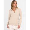 imageANRABESS Womens Polo V Neck Long Sleeve Sweaters Lightweight Dressy Casual Business Basic Knit Pullover Top 2026 Fall OutfitsAlmond