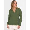 imageANRABESS Womens Polo V Neck Long Sleeve Sweaters Lightweight Dressy Casual Business Basic Knit Pullover Top 2026 Fall OutfitsArmy Green