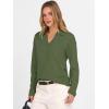 imageANRABESS Womens Polo V Neck Long Sleeve Sweaters Lightweight Dressy Casual Business Basic Knit Pullover Top 2026 Fall OutfitsArmy Green