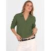 imageANRABESS Womens Polo V Neck Long Sleeve Sweaters Lightweight Dressy Casual Business Basic Knit Pullover Top 2026 Fall OutfitsArmy Green