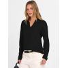 imageANRABESS Womens Polo V Neck Long Sleeve Sweaters Lightweight Dressy Casual Business Basic Knit Pullover Top 2026 Fall OutfitsBlack