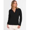 imageANRABESS Womens Polo V Neck Long Sleeve Sweaters Lightweight Dressy Casual Business Basic Knit Pullover Top 2026 Fall OutfitsBlack