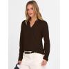 imageANRABESS Womens Polo V Neck Long Sleeve Sweaters Lightweight Dressy Casual Business Basic Knit Pullover Top 2026 Fall OutfitsCoffee