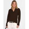 imageANRABESS Womens Polo V Neck Long Sleeve Sweaters Lightweight Dressy Casual Business Basic Knit Pullover Top 2026 Fall OutfitsCoffee