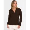 imageANRABESS Womens Polo V Neck Long Sleeve Sweaters Lightweight Dressy Casual Business Basic Knit Pullover Top 2026 Fall OutfitsCoffee