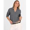 imageANRABESS Womens Polo V Neck Long Sleeve Sweaters Lightweight Dressy Casual Business Basic Knit Pullover Top 2026 Fall OutfitsDark Gray