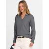 imageANRABESS Womens Polo V Neck Long Sleeve Sweaters Lightweight Dressy Casual Business Basic Knit Pullover Top 2026 Fall OutfitsDark Gray