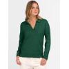 imageANRABESS Womens Polo V Neck Long Sleeve Sweaters Lightweight Dressy Casual Business Basic Knit Pullover Top 2026 Fall OutfitsForest Green