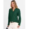 imageANRABESS Womens Polo V Neck Long Sleeve Sweaters Lightweight Dressy Casual Business Basic Knit Pullover Top 2026 Fall OutfitsForest Green