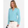imageANRABESS Womens Polo V Neck Long Sleeve Sweaters Lightweight Dressy Casual Business Basic Knit Pullover Top 2026 Fall OutfitsLight Blue