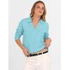 imageANRABESS Womens Polo V Neck Long Sleeve Sweaters Lightweight Dressy Casual Business Basic Knit Pullover Top 2026 Fall OutfitsLight Blue