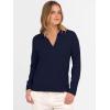 imageANRABESS Womens Polo V Neck Long Sleeve Sweaters Lightweight Dressy Casual Business Basic Knit Pullover Top 2026 Fall OutfitsNavy Blue