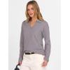 imageANRABESS Womens Polo V Neck Long Sleeve Sweaters Lightweight Dressy Casual Business Basic Knit Pullover Top 2026 Fall OutfitsNutmeg