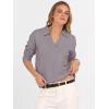 imageANRABESS Womens Polo V Neck Long Sleeve Sweaters Lightweight Dressy Casual Business Basic Knit Pullover Top 2026 Fall OutfitsNutmeg