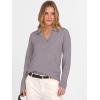 imageANRABESS Womens Polo V Neck Long Sleeve Sweaters Lightweight Dressy Casual Business Basic Knit Pullover Top 2026 Fall OutfitsNutmeg