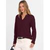 imageANRABESS Womens Polo V Neck Long Sleeve Sweaters Lightweight Dressy Casual Business Basic Knit Pullover Top 2026 Fall OutfitsRed