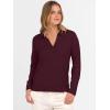 imageANRABESS Womens Polo V Neck Long Sleeve Sweaters Lightweight Dressy Casual Business Basic Knit Pullover Top 2026 Fall OutfitsRed