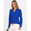 imageANRABESS Womens Polo V Neck Long Sleeve Sweaters Lightweight Dressy Casual Business Basic Knit Pullover Top 2026 Fall OutfitsRoyal Blue