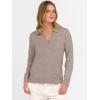 imageANRABESS Womens Polo V Neck Long Sleeve Sweaters Lightweight Dressy Casual Business Basic Knit Pullover Top 2026 Fall OutfitsTan