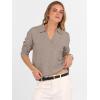 imageANRABESS Womens Polo V Neck Long Sleeve Sweaters Lightweight Dressy Casual Business Basic Knit Pullover Top 2026 Fall OutfitsTan