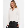 imageANRABESS Womens Polo V Neck Long Sleeve Sweaters Lightweight Dressy Casual Business Basic Knit Pullover Top 2026 Fall OutfitsWhite