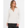 imageANRABESS Womens Polo V Neck Long Sleeve Sweaters Lightweight Dressy Casual Business Basic Knit Pullover Top 2026 Fall OutfitsWhite