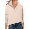 imageANRABESS Womens Polo V Neck Long Sleeve Sweaters Lightweight Dressy Casual Business Basic Knit Pullover Top 2026 Fall OutfitsAlmond