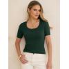 imageANRABESS Womens Short Sleeve Sweaters Summer Scoop Neck Casual Basic Shirts Knit Pullover Work Tops 2026 Spring OutfitsDrak Green