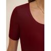 imageANRABESS Womens Short Sleeve Sweaters Summer Scoop Neck Casual Basic Shirts Knit Pullover Work Tops 2026 Spring OutfitsWine Red