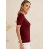 imageANRABESS Womens Short Sleeve Sweaters Summer Scoop Neck Casual Basic Shirts Knit Pullover Work Tops 2026 Spring OutfitsWine Red