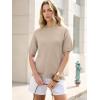 imageANRABESS Short Sleeve Sweater for Women Oversized Lightweight Casual Work Top Shirts Knit Crewneck 2026 Spring Summer OutfitsBeige