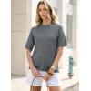 imageANRABESS Short Sleeve Sweater for Women Oversized Lightweight Casual Work Top Shirts Knit Crewneck 2026 Spring Summer OutfitsGray
