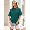 imageANRABESS Short Sleeve Sweater for Women Oversized Lightweight Casual Work Top Shirts Knit Crewneck 2026 Spring Summer OutfitsGreen