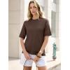 imageANRABESS Short Sleeve Sweater for Women Oversized Lightweight Casual Work Top Shirts Knit Crewneck 2026 Spring Summer OutfitsNutmeg