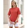 imageANRABESS Short Sleeve Sweater for Women Oversized Lightweight Casual Work Top Shirts Knit Crewneck 2026 Spring Summer OutfitsOrange