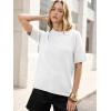 imageANRABESS Short Sleeve Sweater for Women Oversized Lightweight Casual Work Top Shirts Knit Crewneck 2026 Spring Summer OutfitsWhite