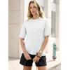 imageANRABESS Short Sleeve Sweater for Women Oversized Lightweight Casual Work Top Shirts Knit Crewneck 2026 Spring Summer OutfitsWhite